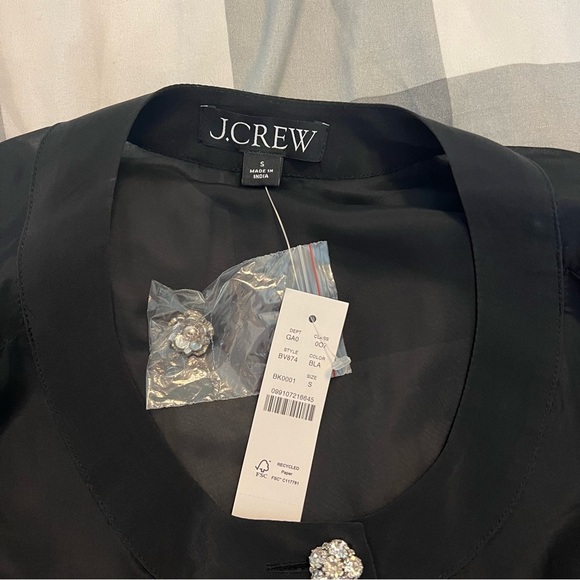 J. Crew Black Blouse with White Button Accents - Picture 7 of 13